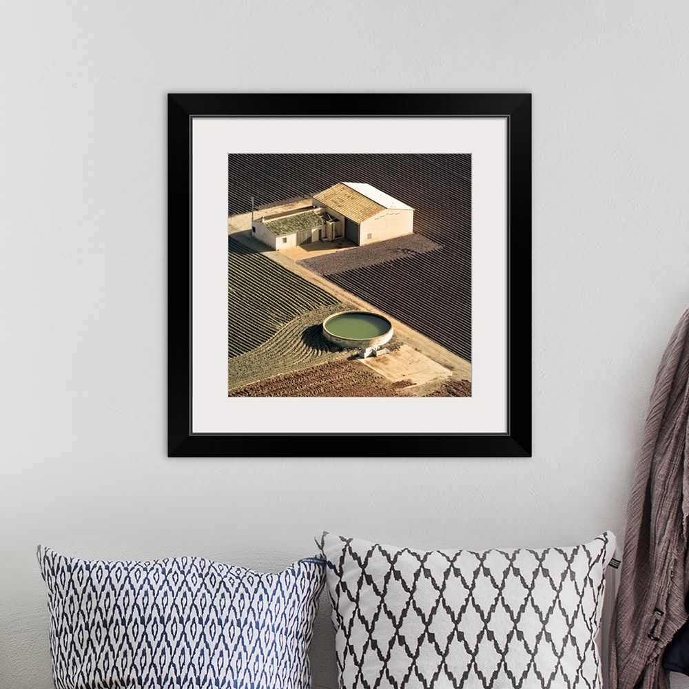 A bohemian room featuring Farm And Its Pond, Sa Pobla - Aerial Photograph