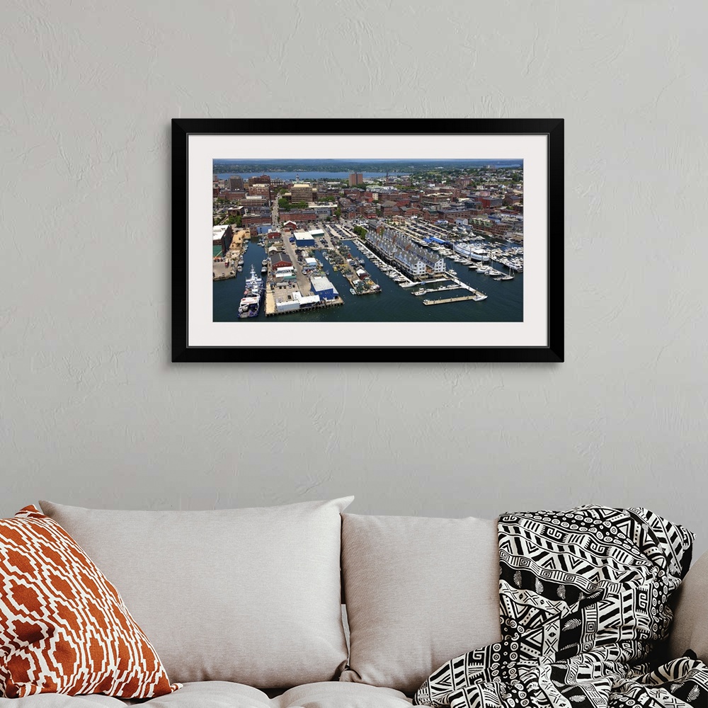 A bohemian room featuring Old Port And Downtown, Portland, Maine, USA - Aerial Photograph