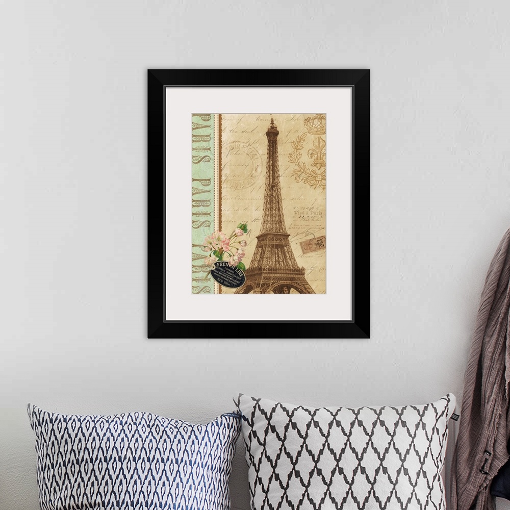 A bohemian room featuring Eiffel Tower IX