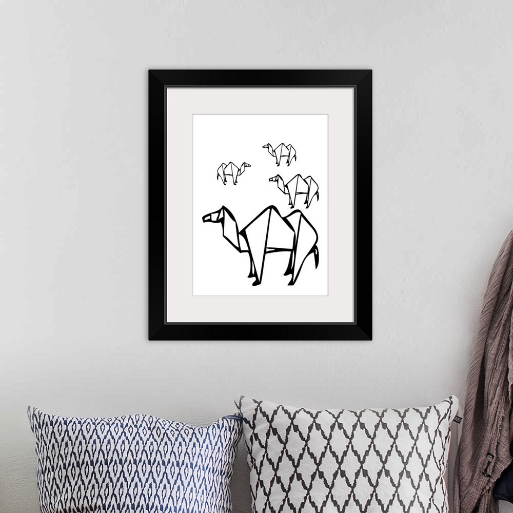 A bohemian room featuring Abstract Minimalist Camels