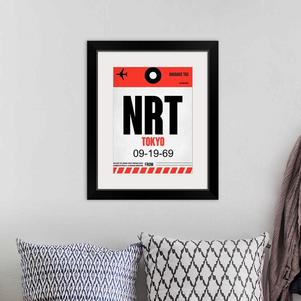 A bohemian room featuring NRT Tokyo Luggage Tag I
