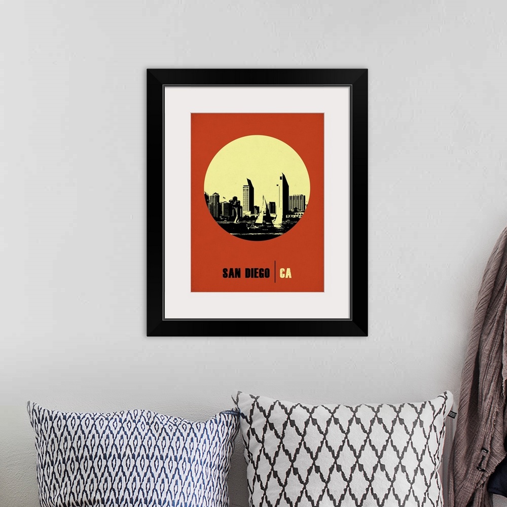 A bohemian room featuring San Diego Circle Poster II