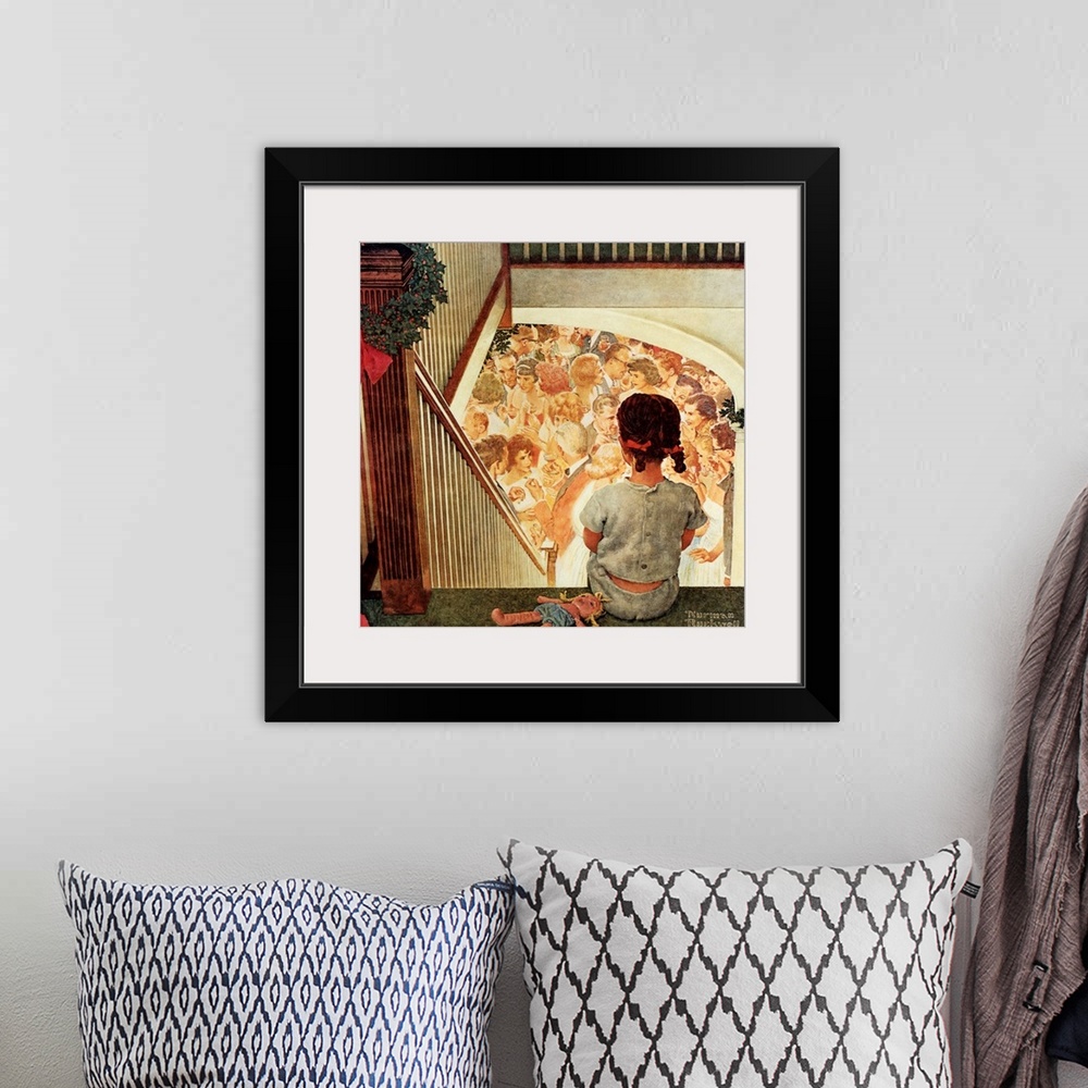 A bohemian room featuring Originally oil on canvas. Approved by the Norman Rockwell Family Agency.