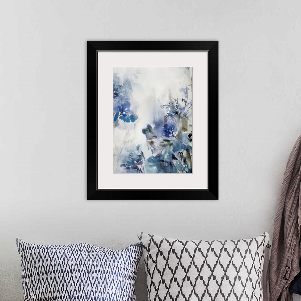 A bohemian room featuring Blue Flowers I