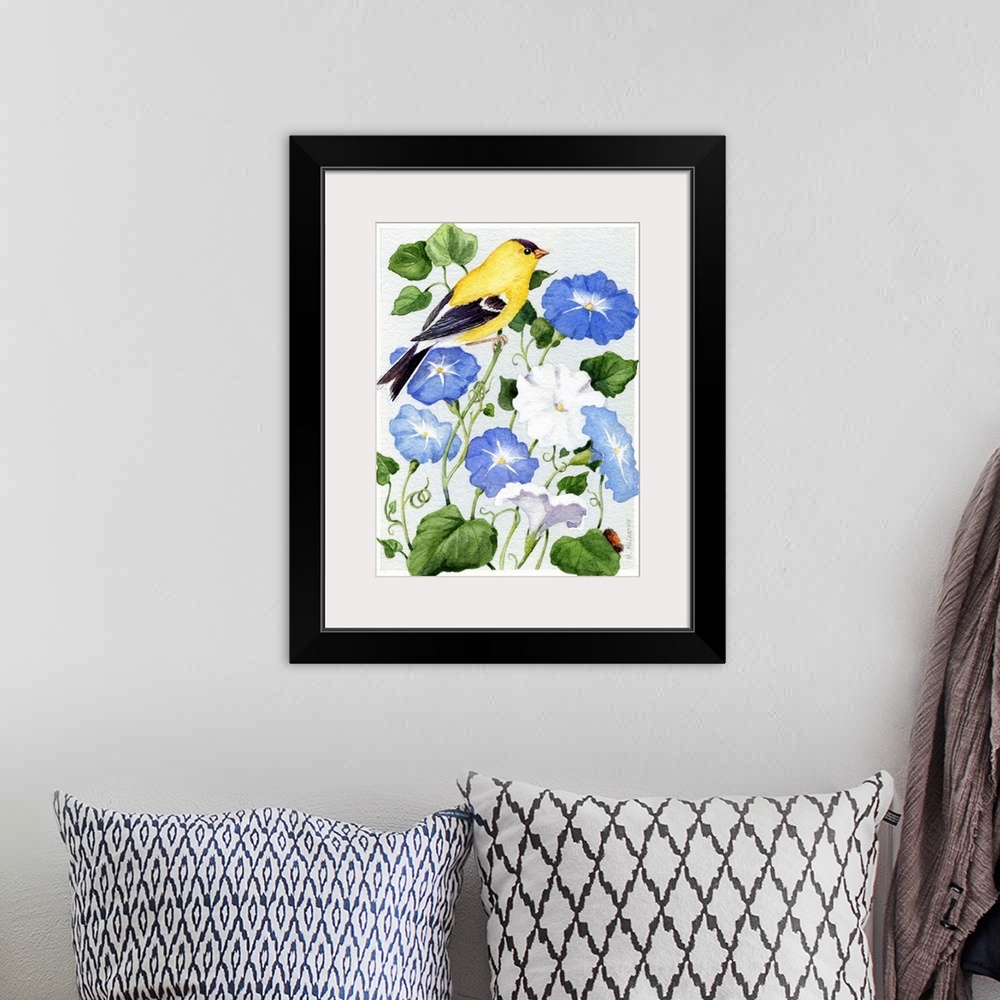 A bohemian room featuring Goldfinch and Morning Glories