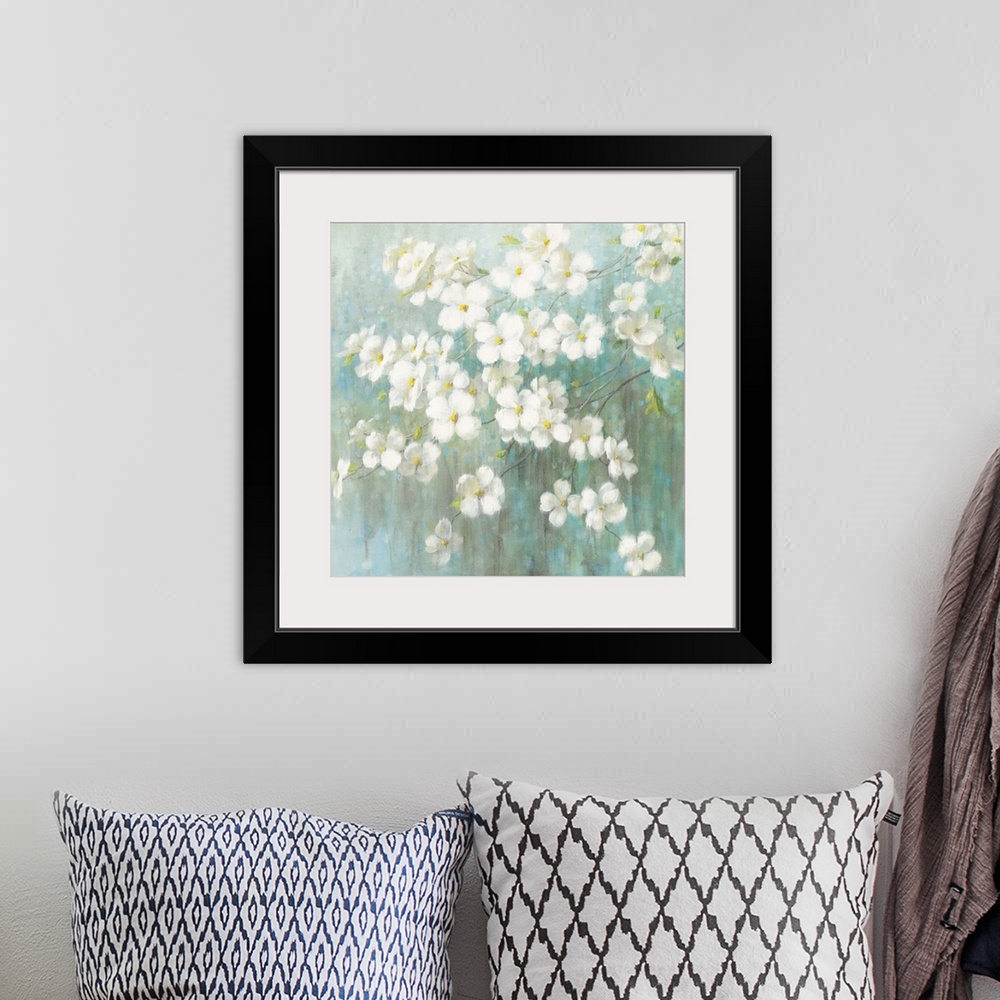 A bohemian room featuring Spring Dream I Abstract