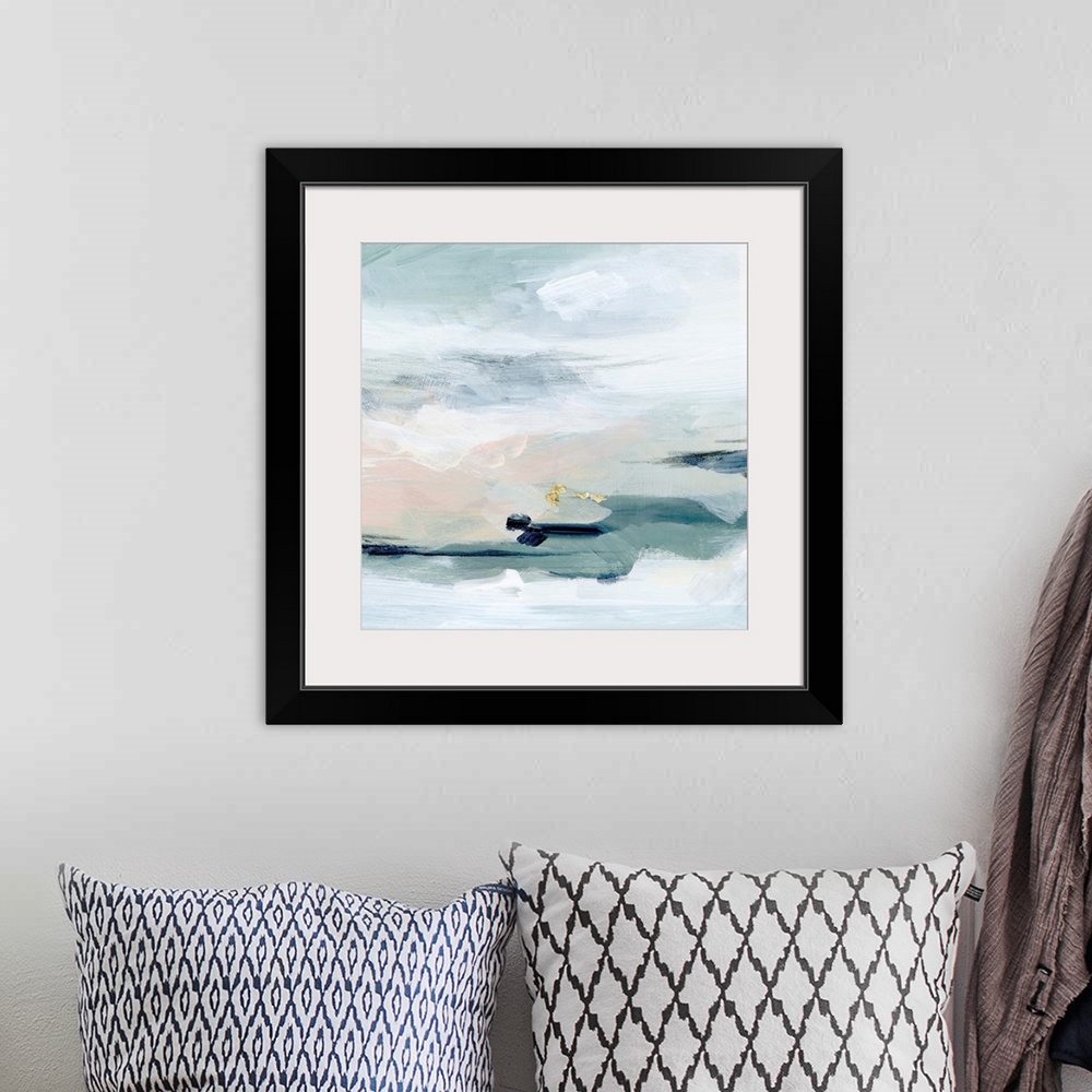 A bohemian room featuring Abstracted Sea Foam I