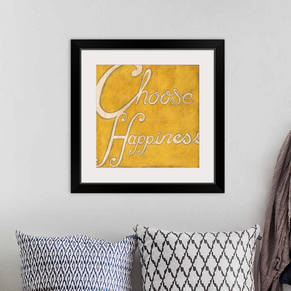 A bohemian room featuring Choose Happiness