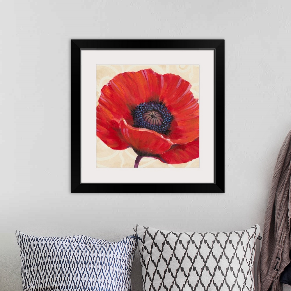 A bohemian room featuring Red Poppy I