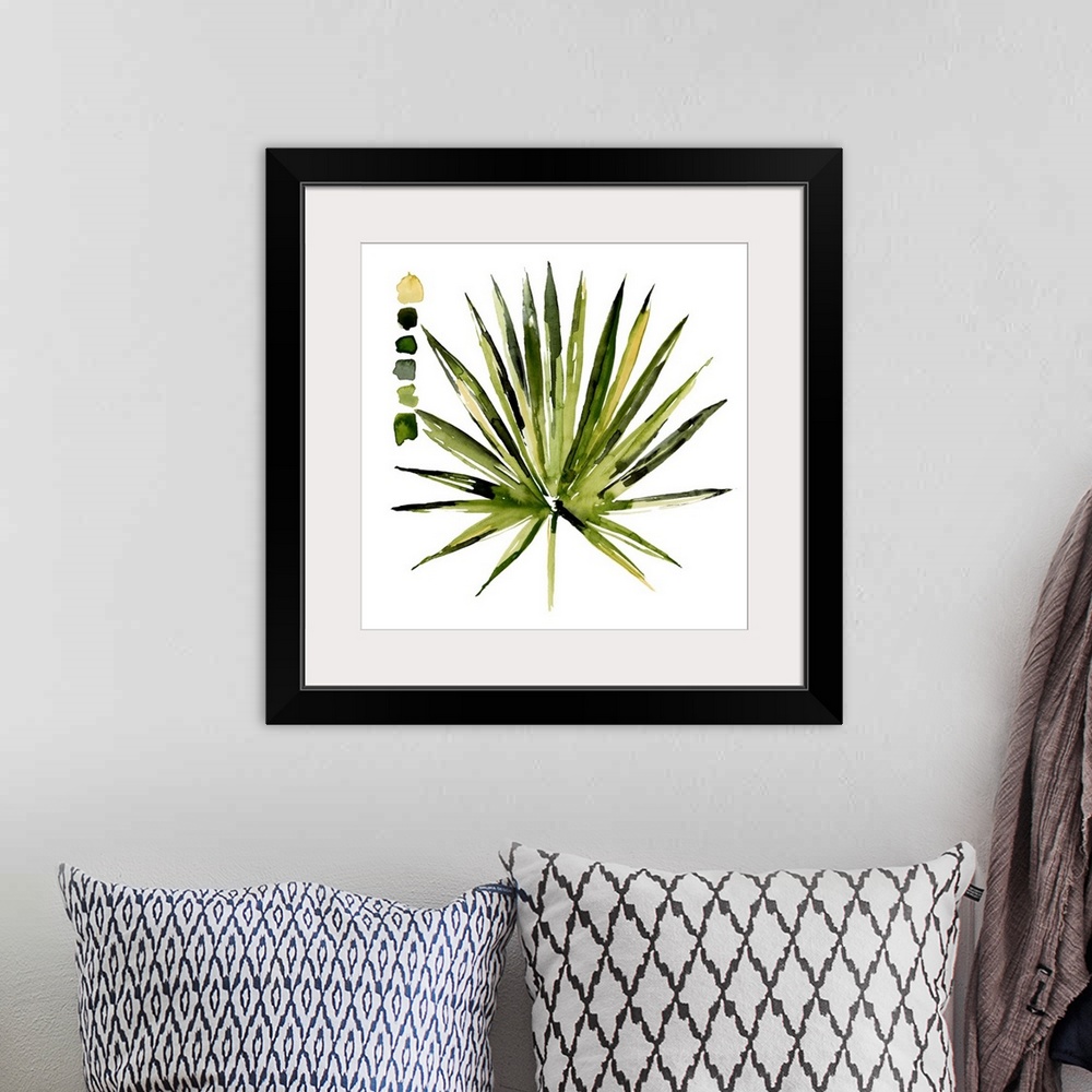 A bohemian room featuring Watercolor Palmetto Palms I