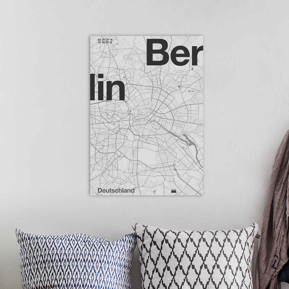 A bohemian room featuring Berlin Minimal Map, 2019