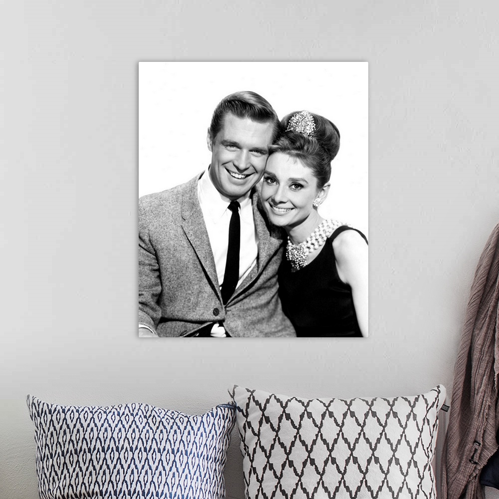 A bohemian room featuring BREAKFAST AT TIFFANY'S, George Peppard, Audrey Hepburn, 1961.