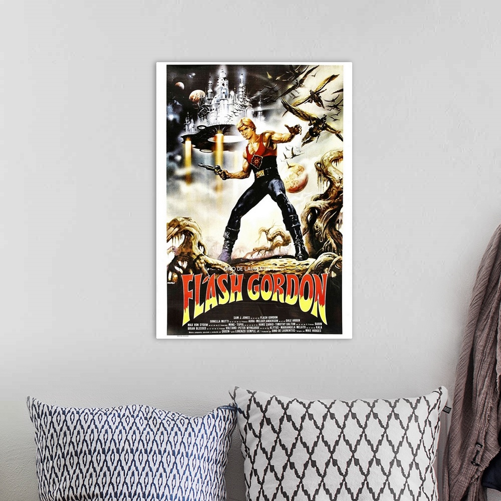 A bohemian room featuring Flash Gordon, Argentinan Poster, Sam J. Jones, 1980.