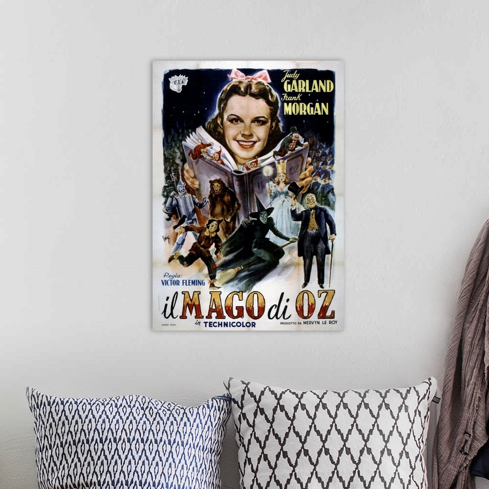 A bohemian room featuring THE WIZARD OF OZ, (aka IL MAGO DI OZ), top: Judy Garland, bottoms from left: Jack Haley, Bert Lah...