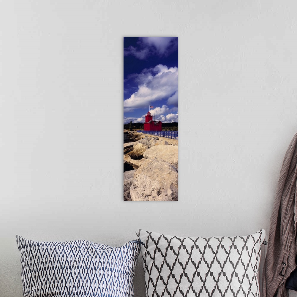 A bohemian room featuring Lighthouse at the coast, Big Red Lighthouse, Holland, Michigan