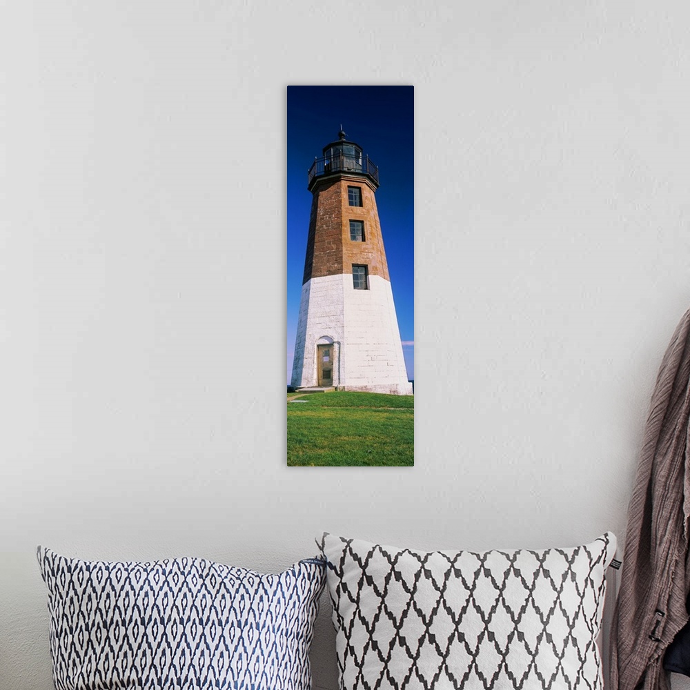 A bohemian room featuring The Point Judith Light, Narragansett Bay, Block Island Sound, Rhode Island, USA