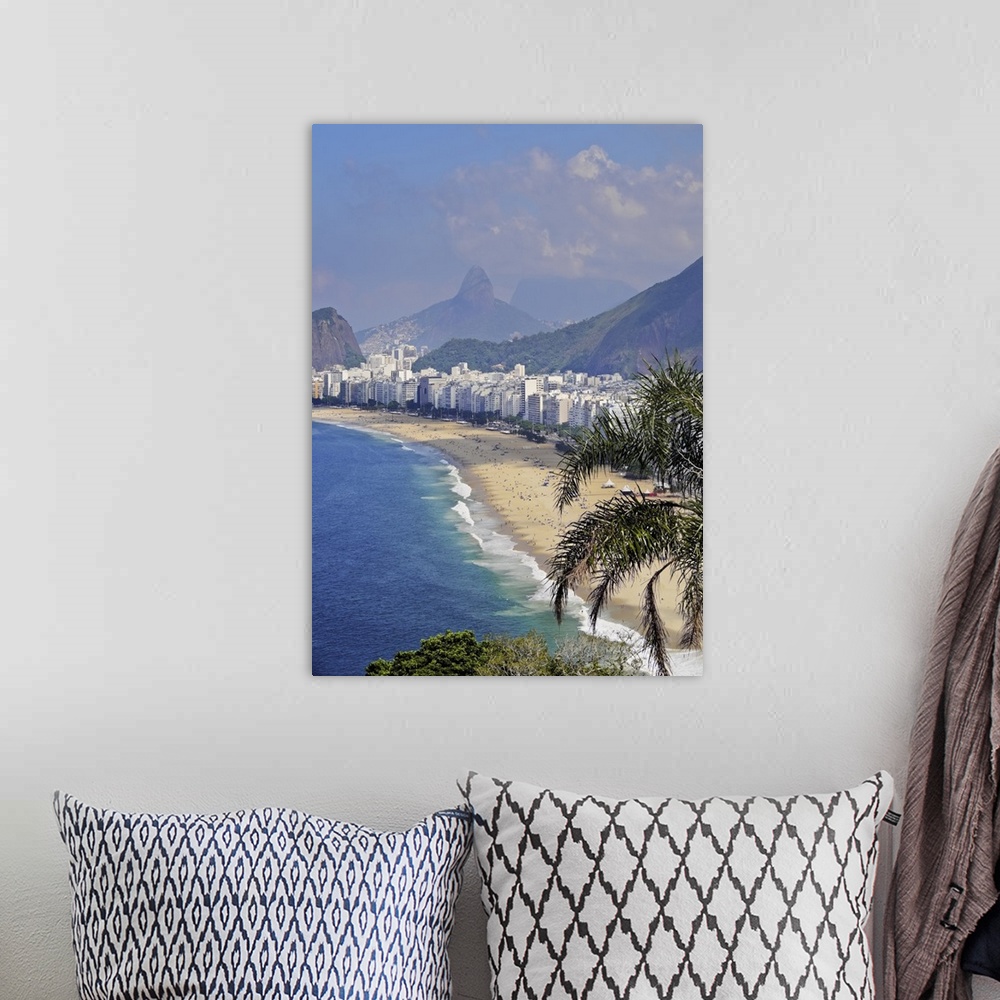 A bohemian room featuring Copacabana Beach viewed from the Forte Duque de Caxias, Leme, Rio de Janeiro, Brazil, South America
