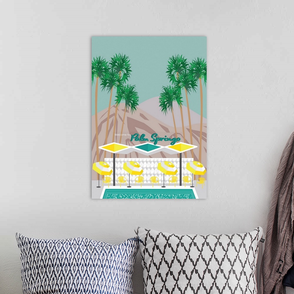 A bohemian room featuring Palm Springs Pool