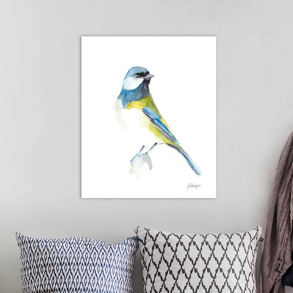 A bohemian room featuring Watercolor Songbirds I