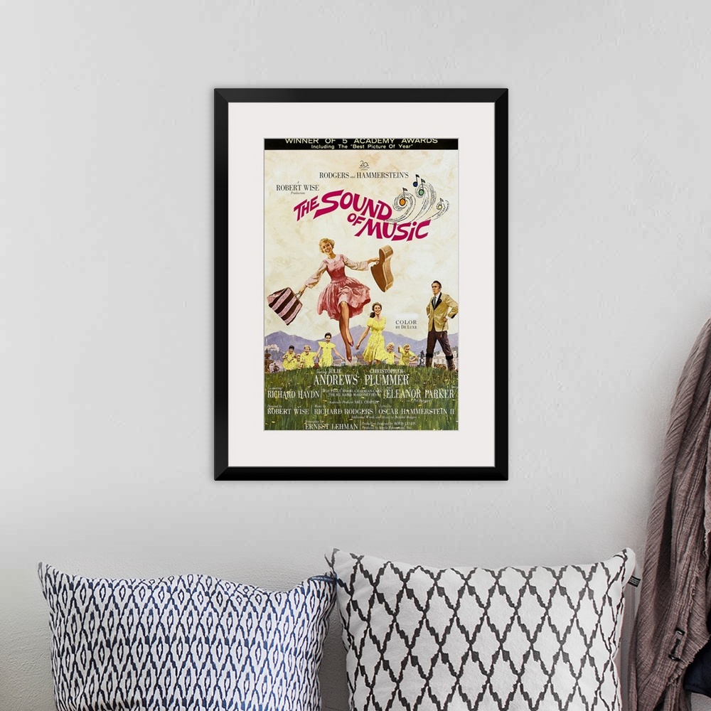 A bohemian room featuring The Sound of Music - Movie Poster