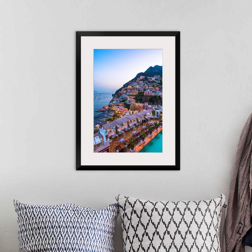 A bohemian room featuring Positano, Amalfi Coast, Salerno Province, Campania, Italy-View Of The Positano Village During The...