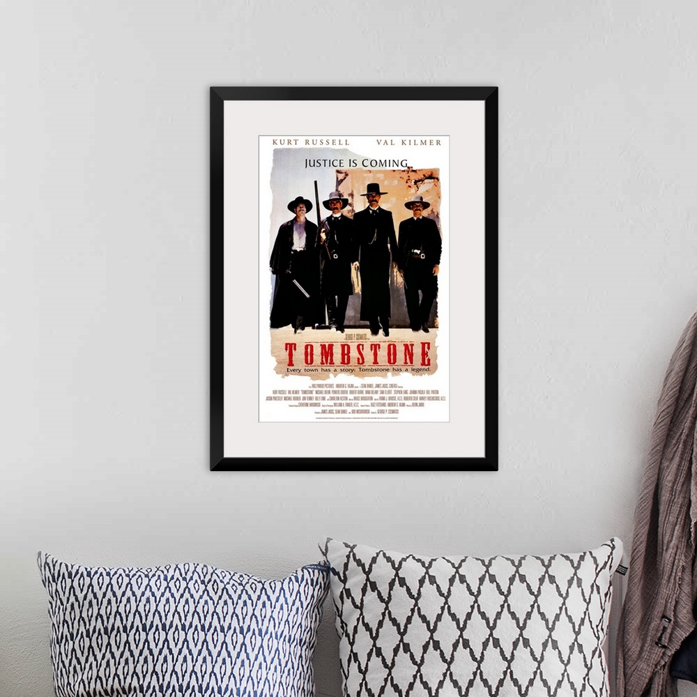 A bohemian room featuring Wyatt Earp (Kurt Russell) and his brothers, Morgan (Bill Paxton) and Virgil (Sam Elliott), have l...