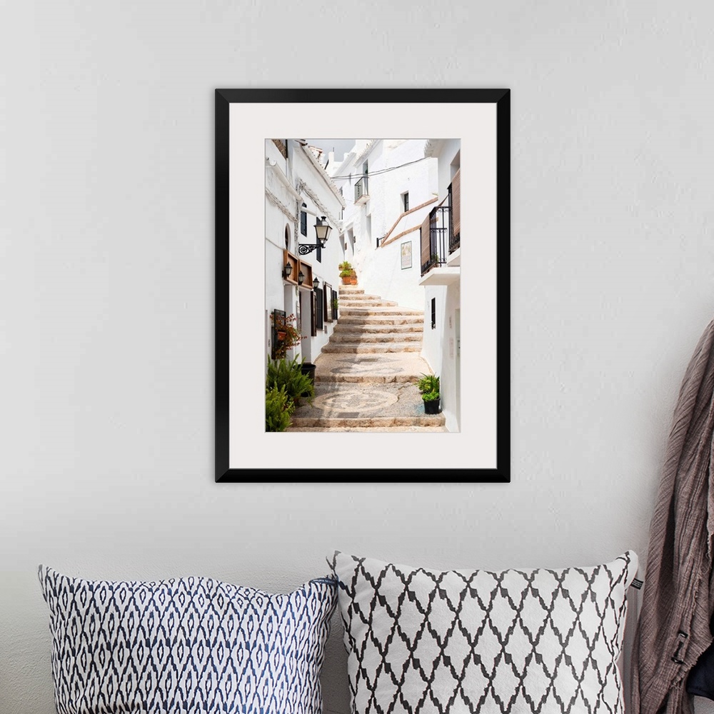 A bohemian room featuring These are stairs in the white city of Mijas, Spain.