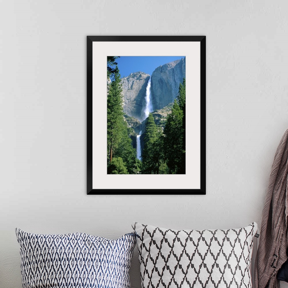 A bohemian room featuring Upper and Lower Yosemite Falls, California