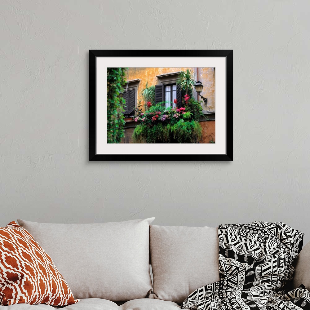 A bohemian room featuring Italy, Rome, Historical Center, typical window with flowers