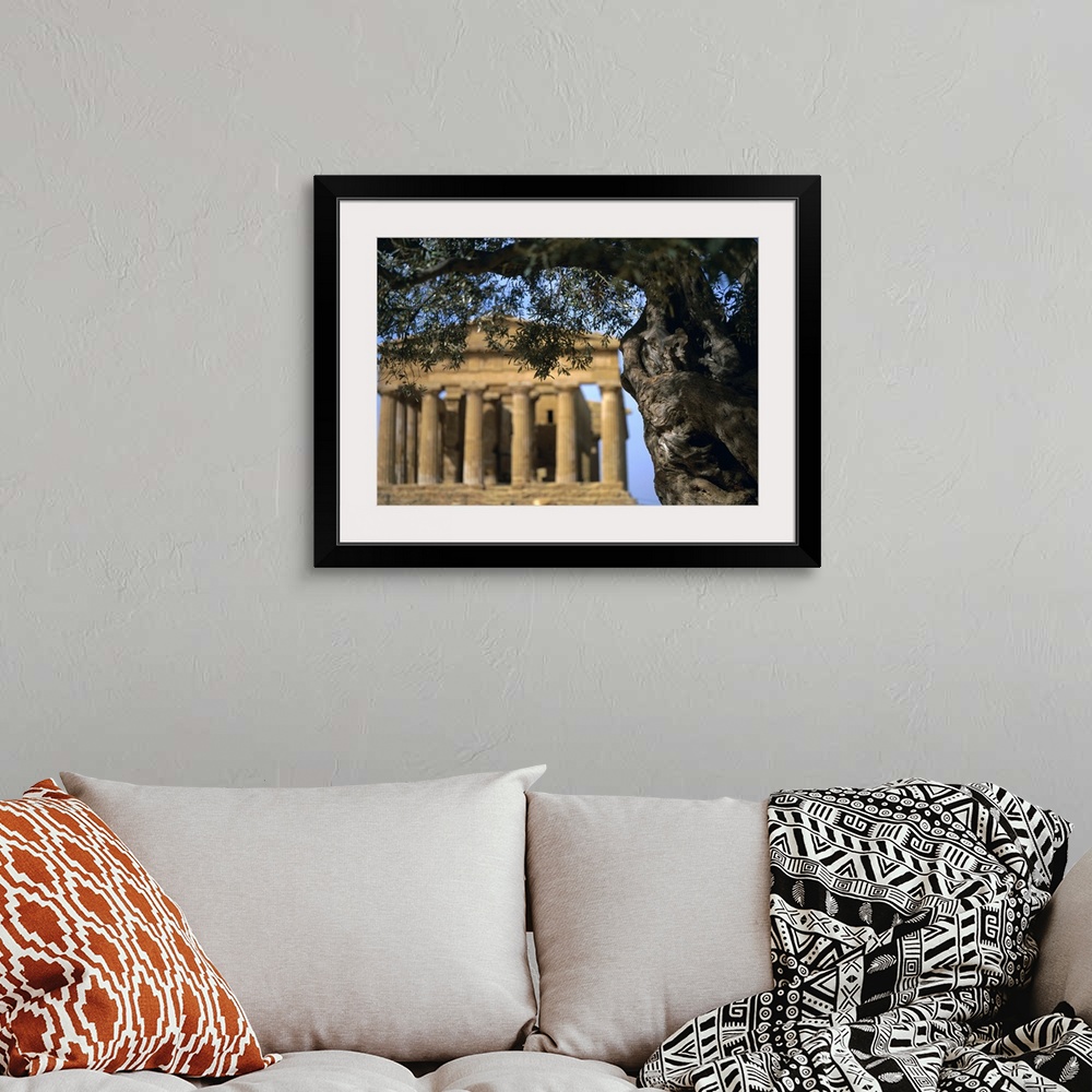 A bohemian room featuring Concordia Temple, Agrigento, UNESCO World Heritage site, Sicily, Italy, Mediterranean, Europe