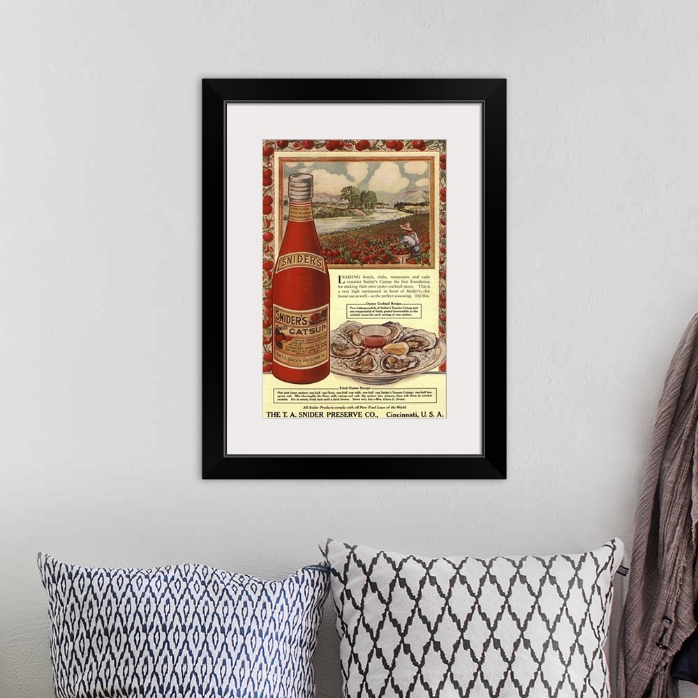 A bohemian room featuring .1900s .USA.tomato sauce catsup sniders oysters tomatoes...
