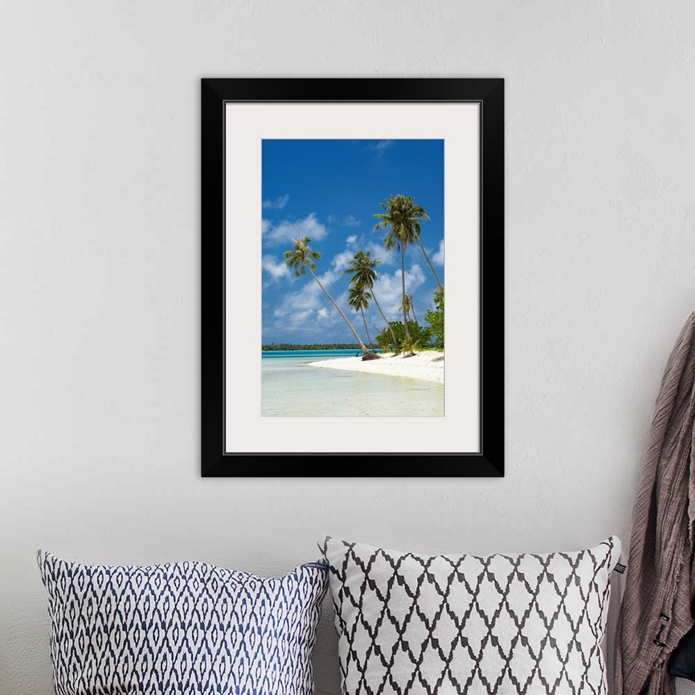 A bohemian room featuring French Polynesia, Tahiti, Maupiti, Lagoon Beach With Palm Trees And Blue Sky
