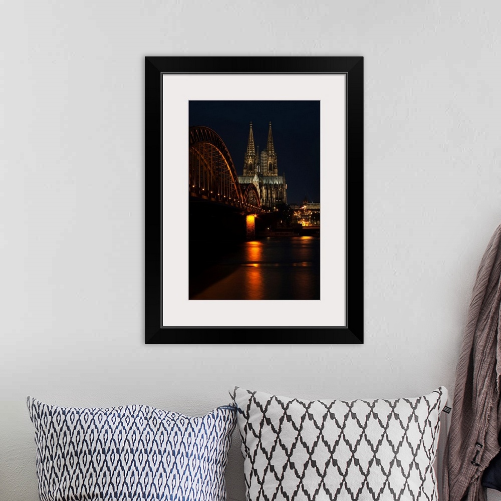 A bohemian room featuring Hohenzollern Bridge Over The River Rhine And Cologne Cathedral, Cologne, Germany