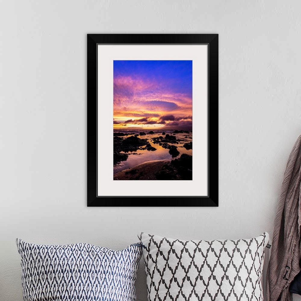 A bohemian room featuring Sunset view from Wailea coast; Wailea, Maui, Hawaii, United States of America