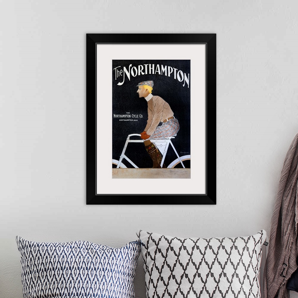 A bohemian room featuring The Northampton, Cycle Co, Vintage Poster, by Edward Penfield