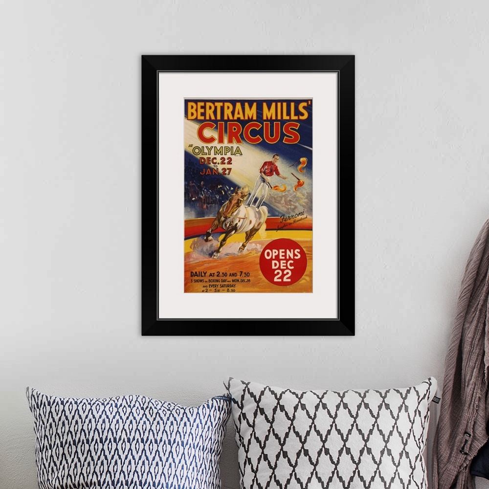 A bohemian room featuring Bertram Mills Circus - Vintage Advertisement