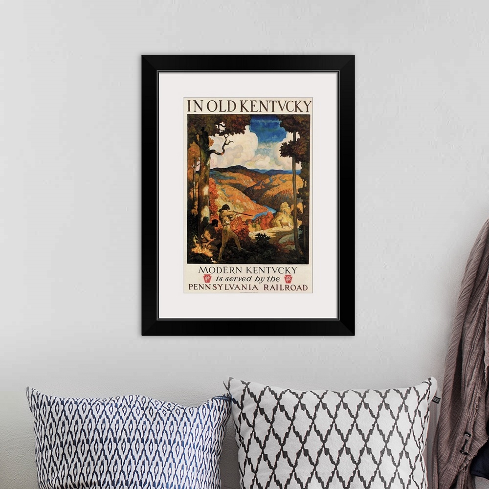 A bohemian room featuring Old Kentucky - Vintage Travel Advertisement