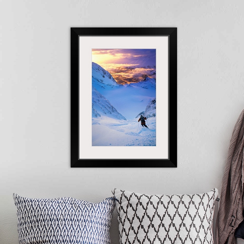 A bohemian room featuring Skier On Mountain Slope