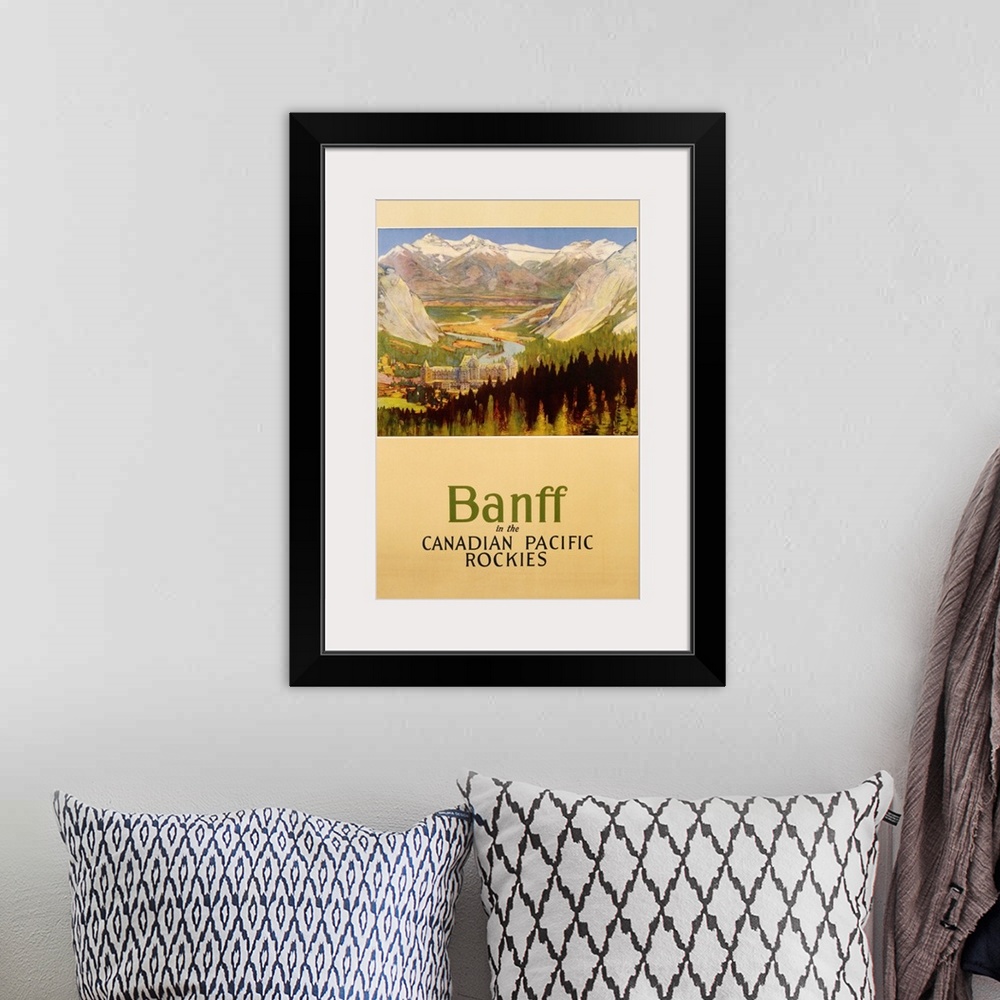 A bohemian room featuring Banff In The Canadian Pacific Rockies Poster