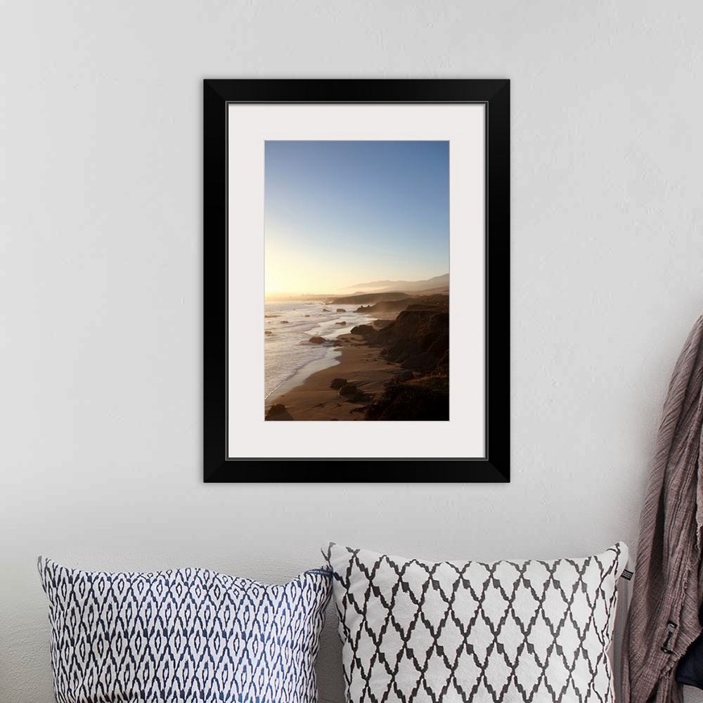 A bohemian room featuring Summer sunset along california highway 1 along Big Sur between Monterey and San Luis Obispo with ...