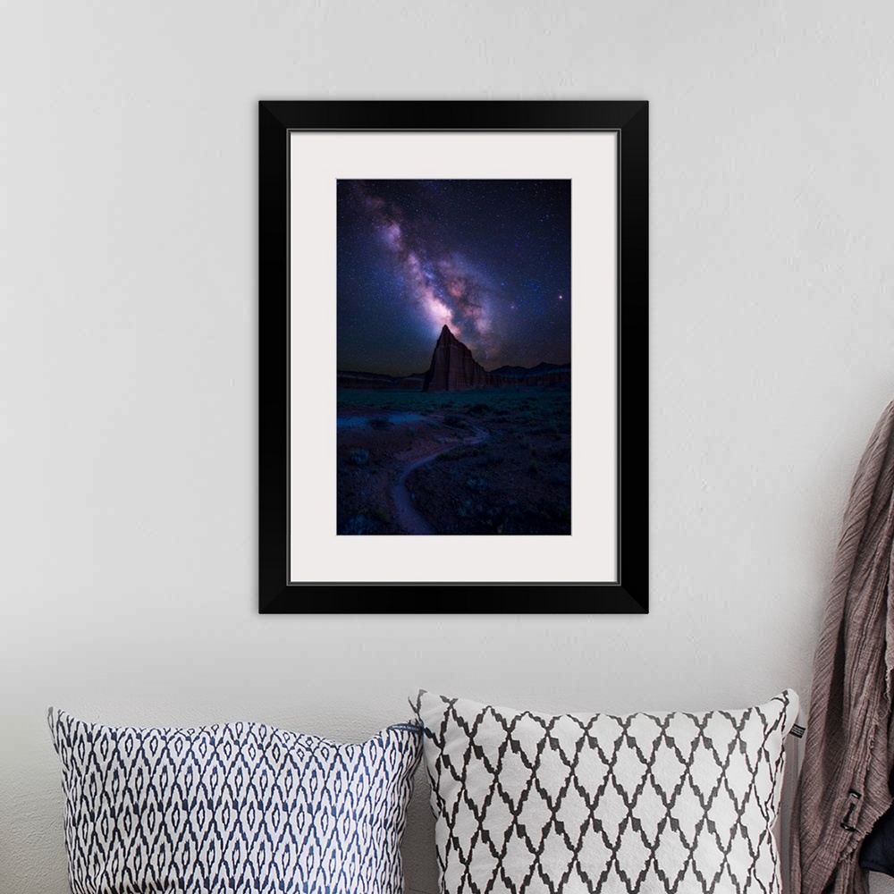 A bohemian room featuring Milky Way and Temple of the Sun Align, Capitol Reef National Park