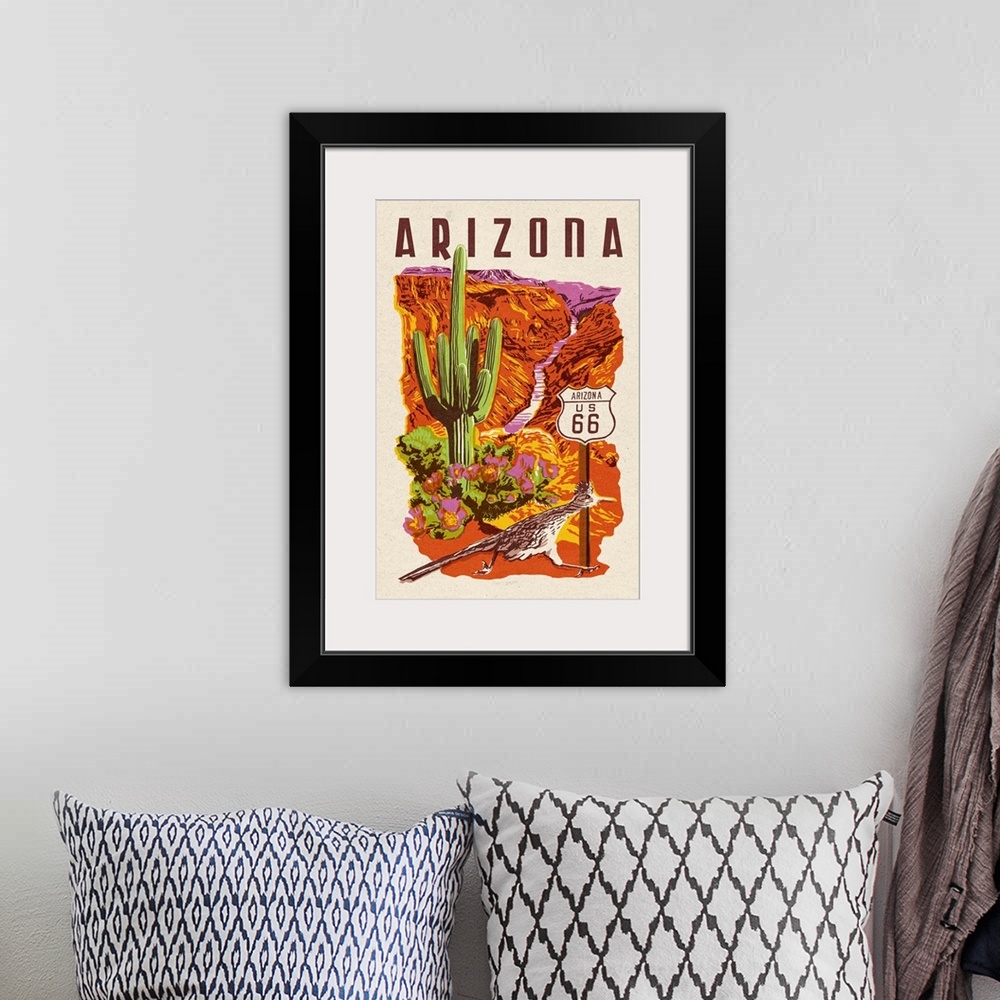 A bohemian room featuring Arizona - Woodblock