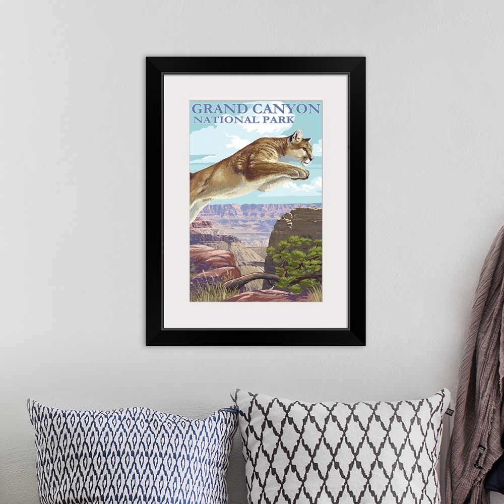 A bohemian room featuring Grand Canyon National Park, Cougar Jumping