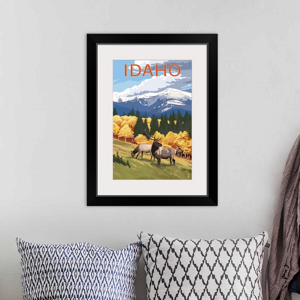 A bohemian room featuring Idaho, Elk and Mountains