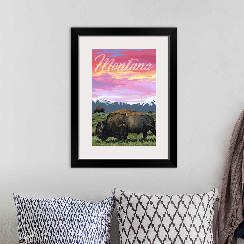 A bohemian room featuring Montana - Bison & Sunset
