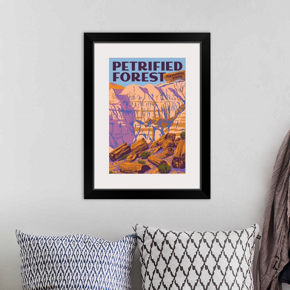 A bohemian room featuring Petrified Forest National Park, Broken Logs: Graphic Travel Poster