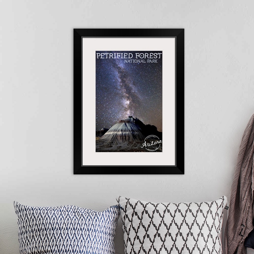 A bohemian room featuring Petrified Forest National Park, Hill Known As A "Teepee": Travel Poster