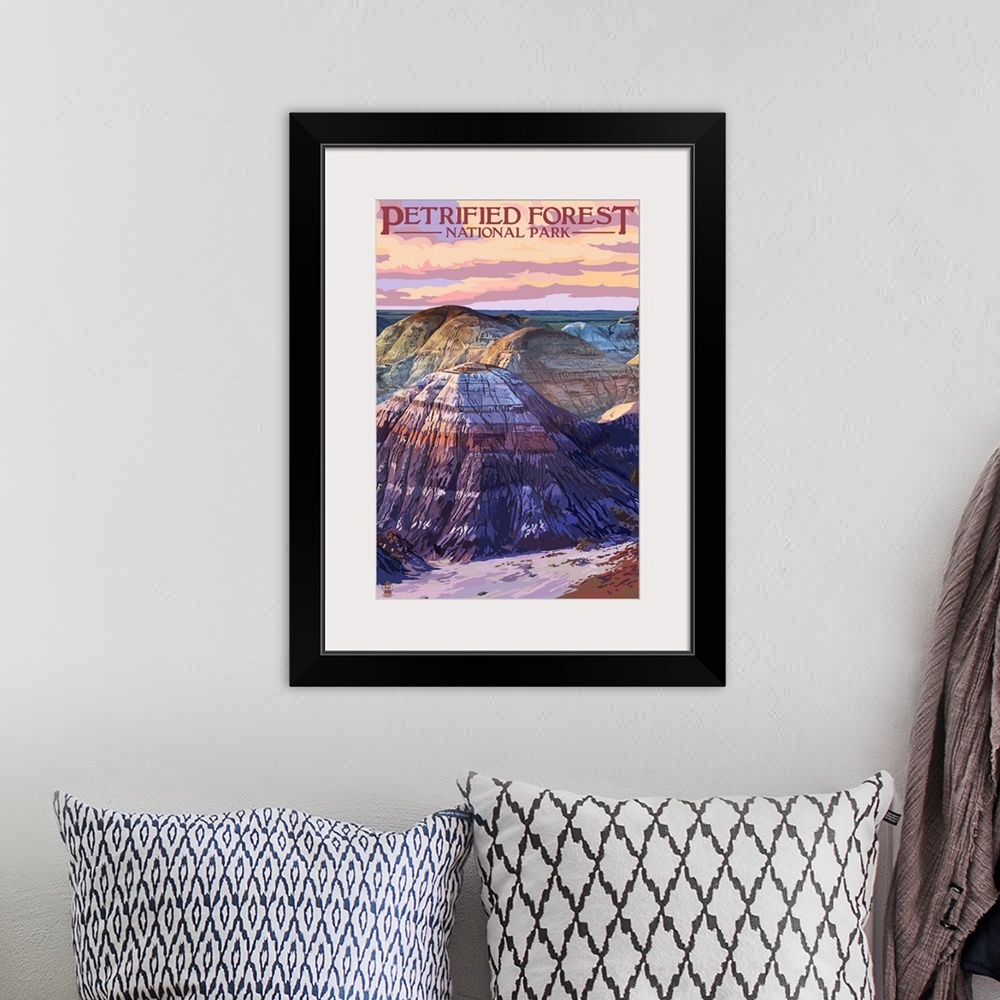 A bohemian room featuring Petrified Forest National Park, Painted Desert: Retro Travel Poster