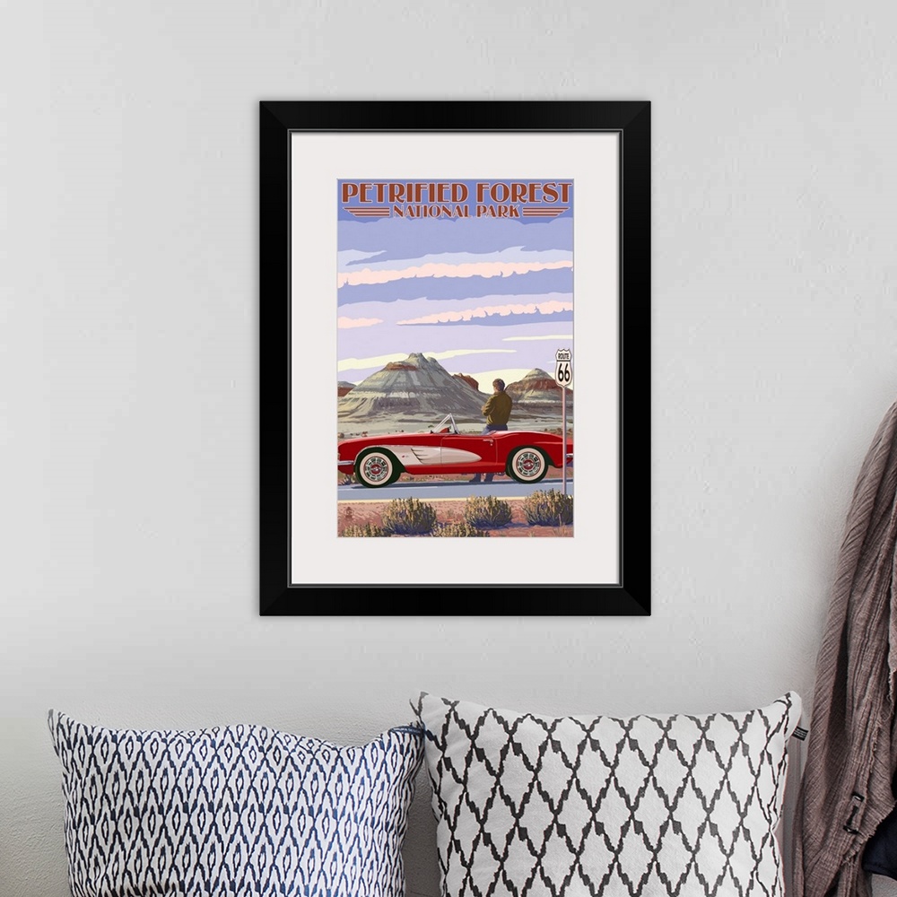 A bohemian room featuring Petrified Forest National Park, Road Trip: Retro Travel Poster