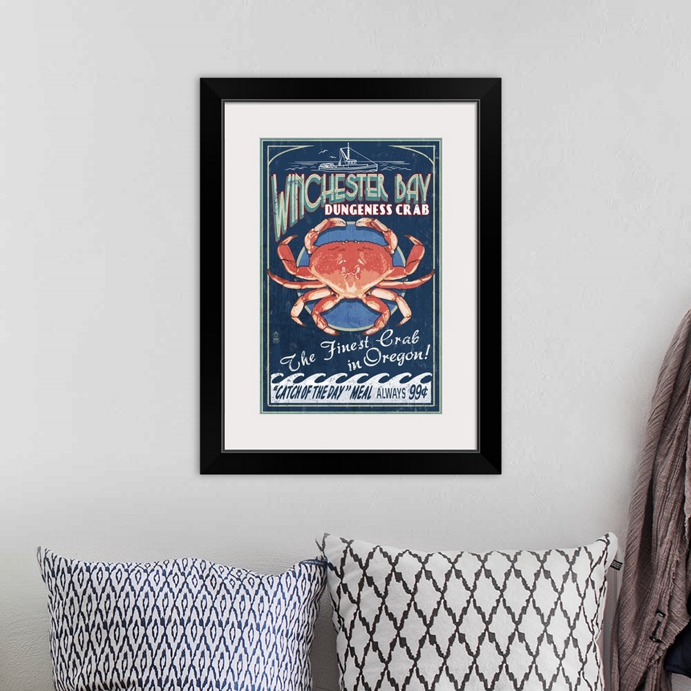 A bohemian room featuring Winchester Bay, Oregon, Dungeness Crab